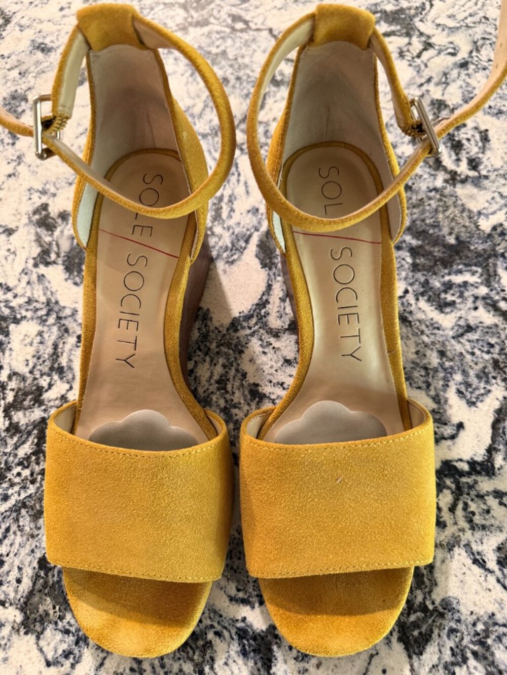 Sole Society Suede Wedge Sandal 8.5 B